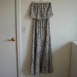 The Impeccable Pig Black and White Polka Dot Maxi Dress